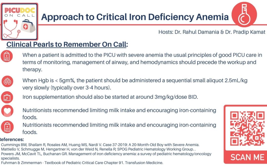 Approach to Critical Iron Deficiency Anemia
